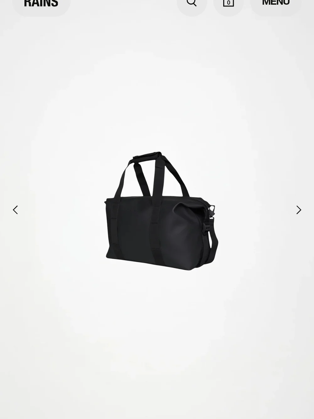 Rains Black Hilo Weekend Bag Small - NWT